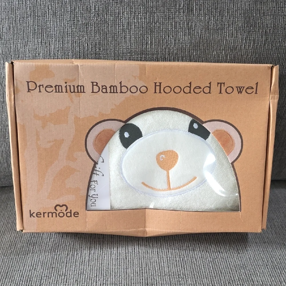 Premium Bamboo Hooded Baby Towel Set By Kermode, New In Box, Boy Or Girl.